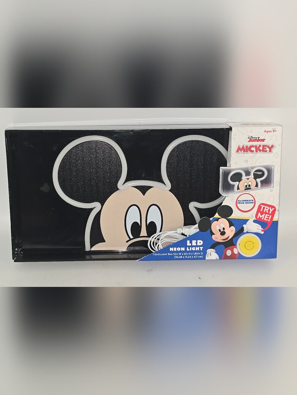 Disney Junior Mickey Mouse LED Neon Light Translucent Box☆12"×6"×1.85